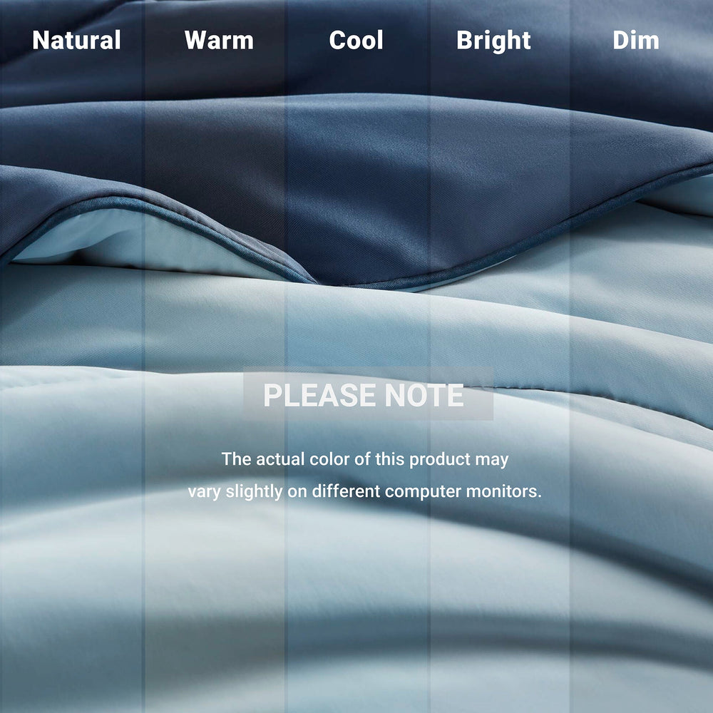 1-Piece King/Cal King Reversible Tencel Comforter Blanket,Blue Media 4