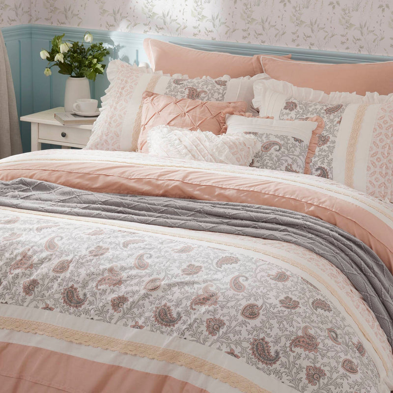 9 Piece Cotton Percale Comforter Set Blush Cal King