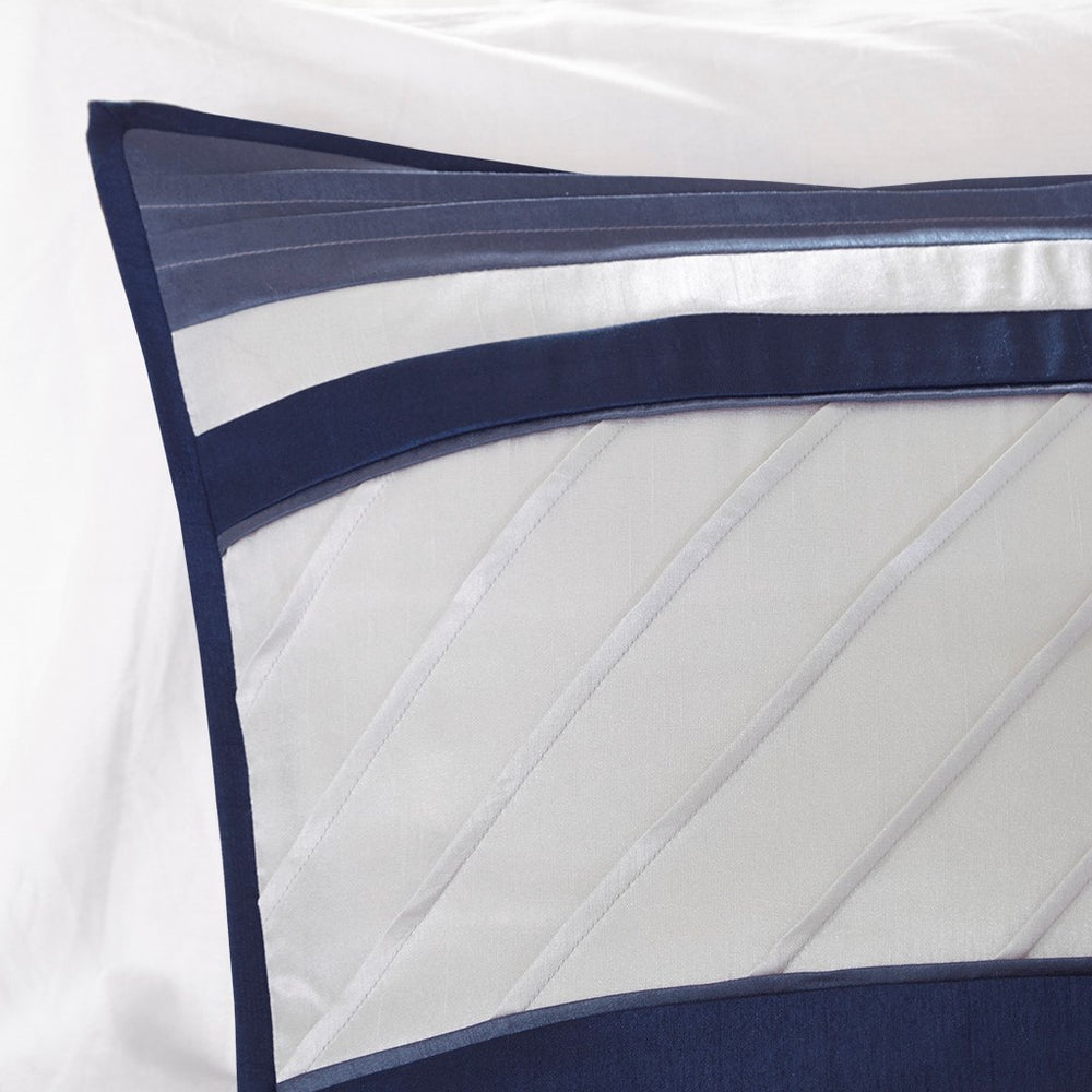 7 Piece Comforter Set Navy Queen Media 3