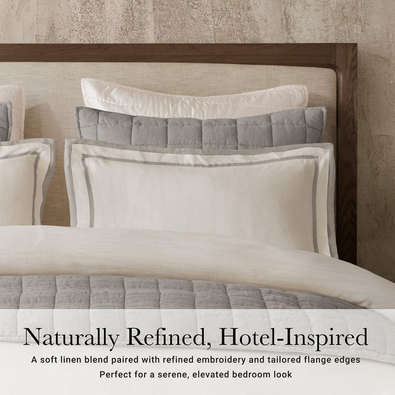 3 Pieces King/Cal King Duvet Cover Set,White+Gray