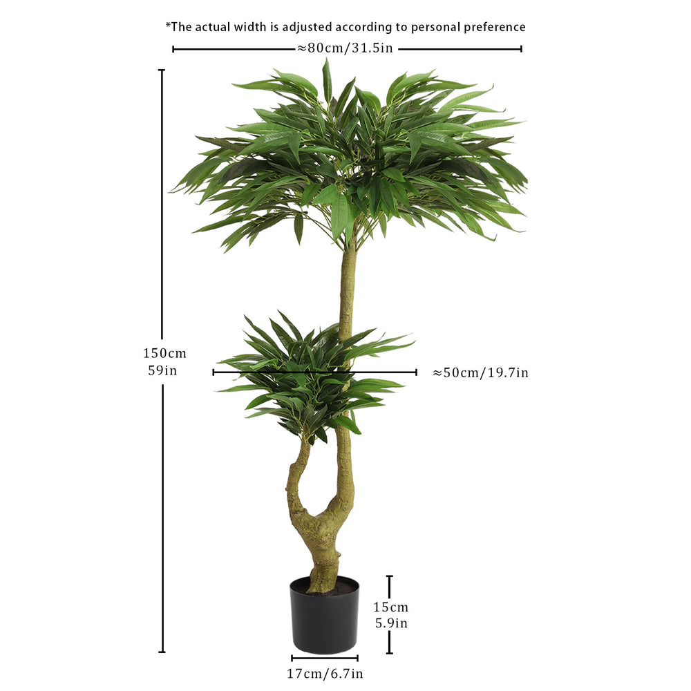 Artificial Dracaena Tree Indoor Faux Greenery Plant for Decoration, Green Plastic, 150cm Media 3