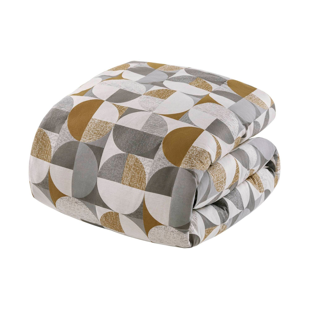 9 PCS King Jacquard Oversized Duvet Style Comforter Set Gold Media 14