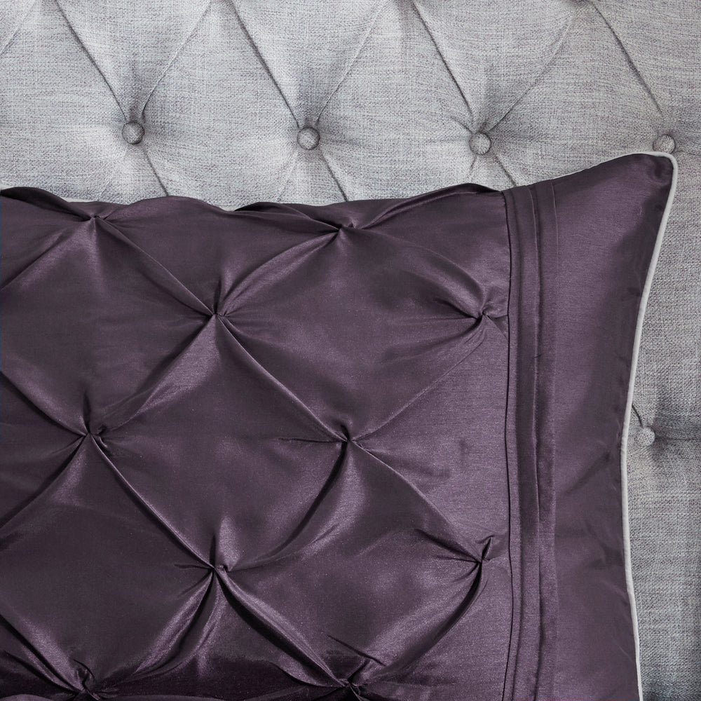 7 Piece Tufted Comforter Set Plum Cal King Media 3