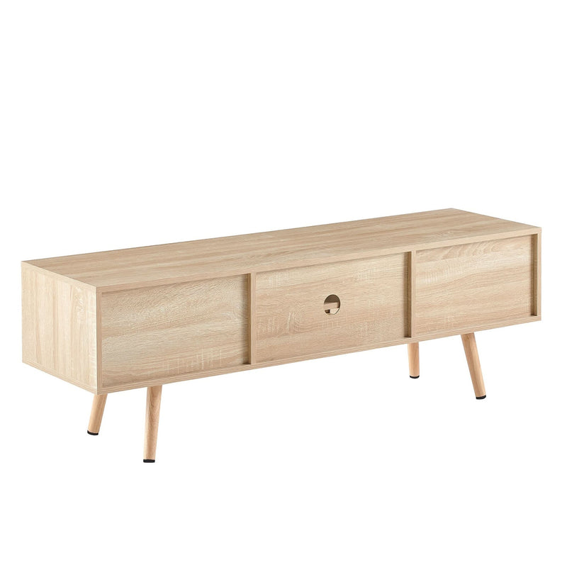 TV Cabinet Solid Wood With Adjustable Shelf For Living Room Use 55 Inch Length