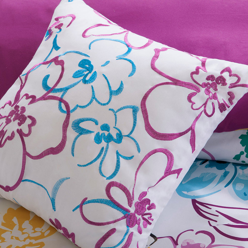 Twin/Twin XL Floral Comforter Set Media 12