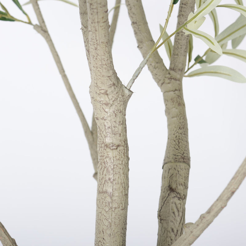 8FT Artificial Olive Tree With Decorative White Pot, Tall Indoor & Covered Outdoor Decorative Tree, 1pc/set
