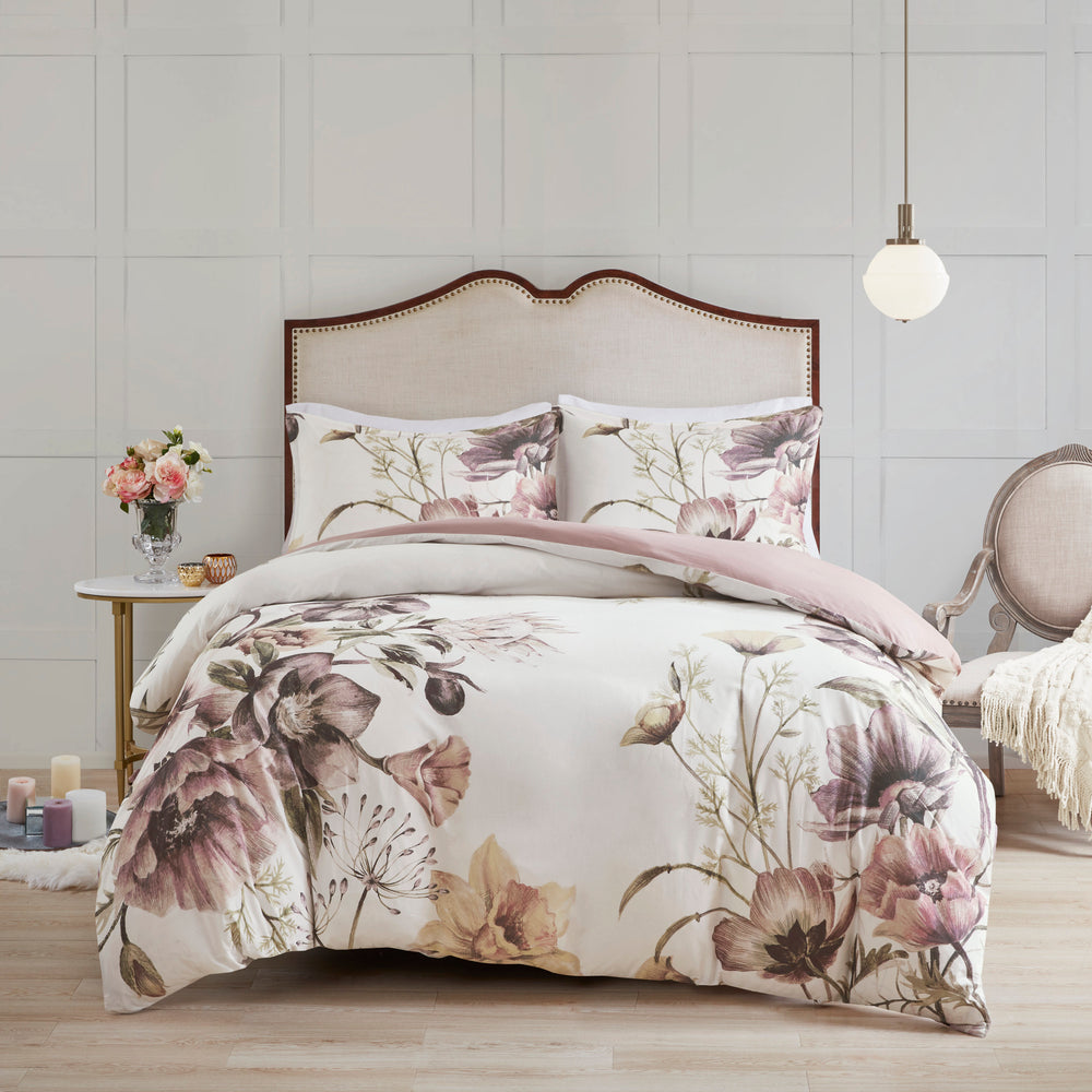 King/Cal King 3 Piece Cotton Printed Duvet Cover Set Media 1