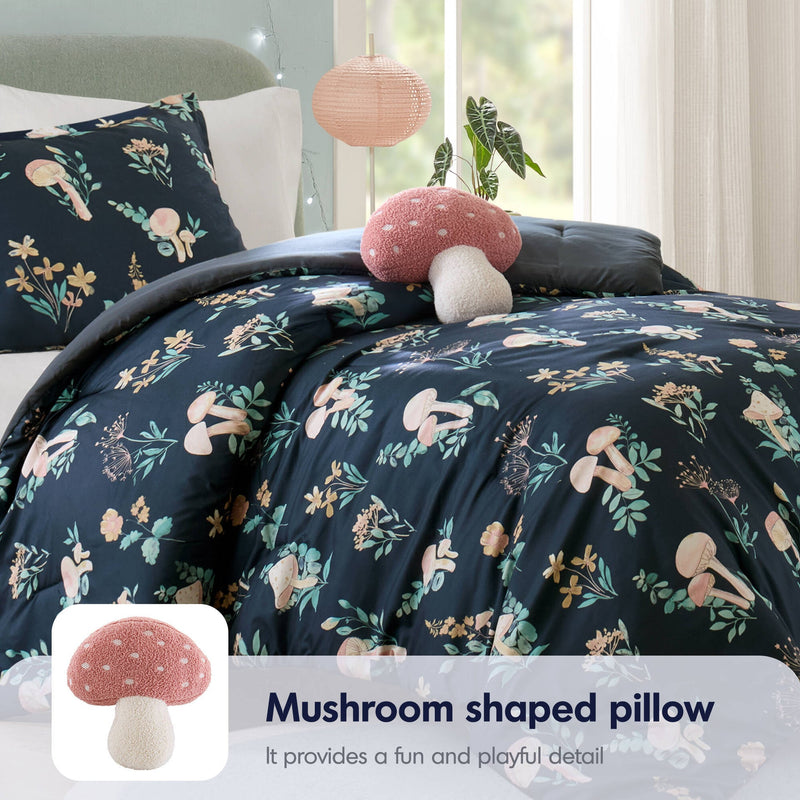 3- Piece Twin/Twin XL Mushroom Garden Comforter Set