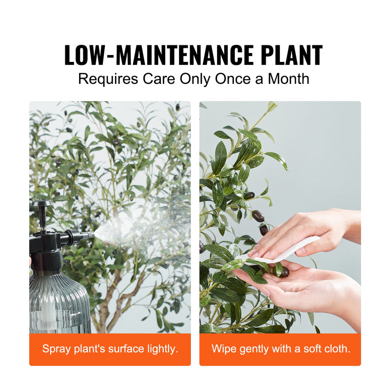 Artificial Olive Tree, 6 FT Tall Faux Plant, Secure PE Material & Anti-Tip Tilt Protection Low-Maintenance Plant, Lifelike Green Fake Potted Tree for Home Office Warehouse Decor Indoor Outdoor