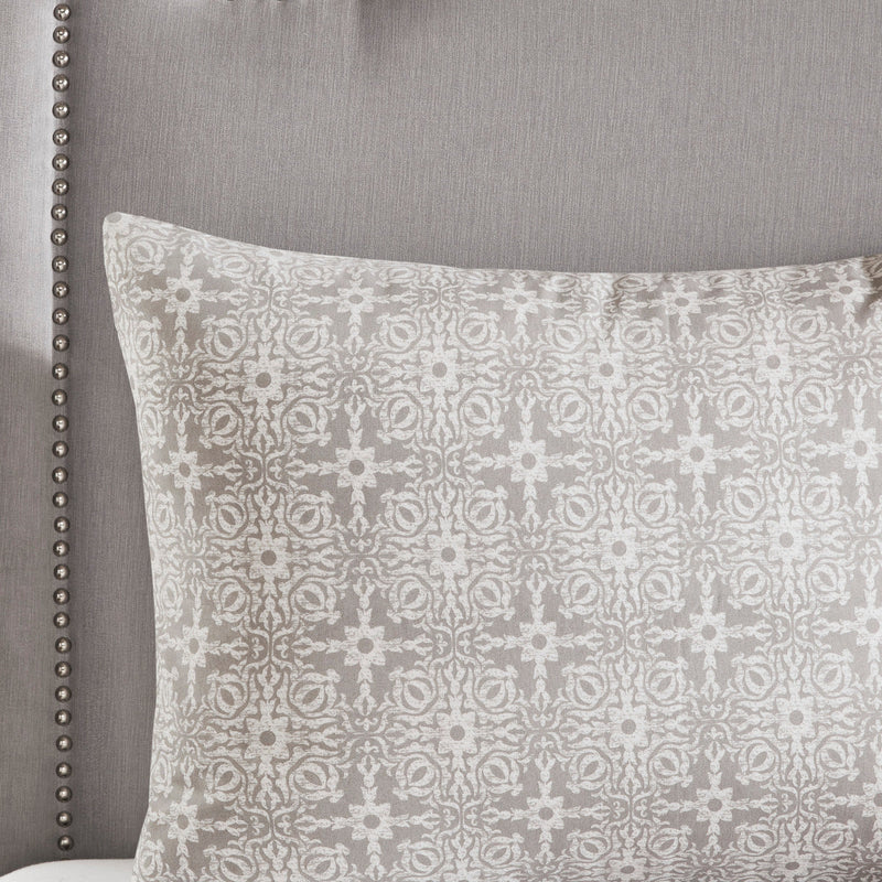 Full/Queen 4 Piece Embroidered Cotton Reversible Duvet Cover Set