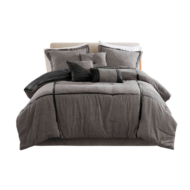 7 Piece Micro Corduroy Comforter Set
