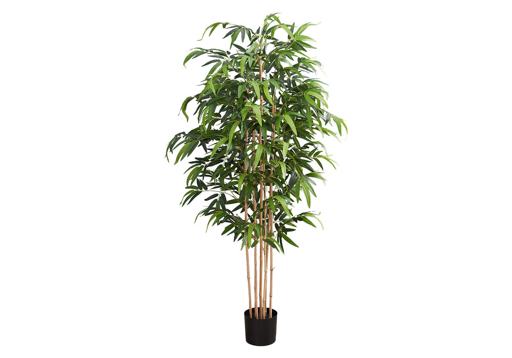 Artificial Plant, 83' Tall, Bamboo Tree, Floor, Indoor, Potted, Real Touch, Green Leaves, Black Pot Media 2