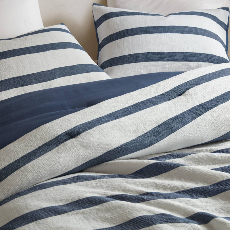 3-Piece Full/Queen Yarn-dyed striped comforter