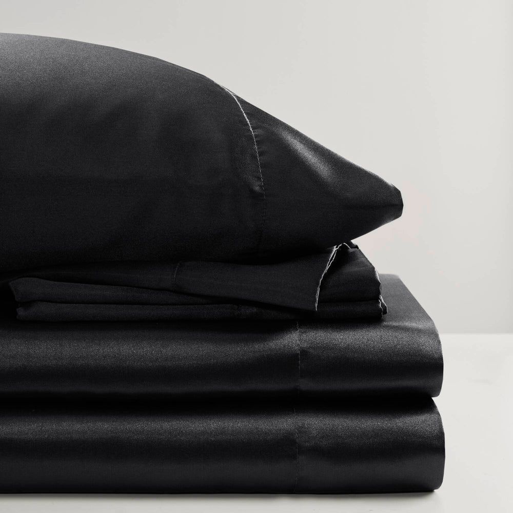 7 PCS Split King Luxury Sheet Set Black Media 17