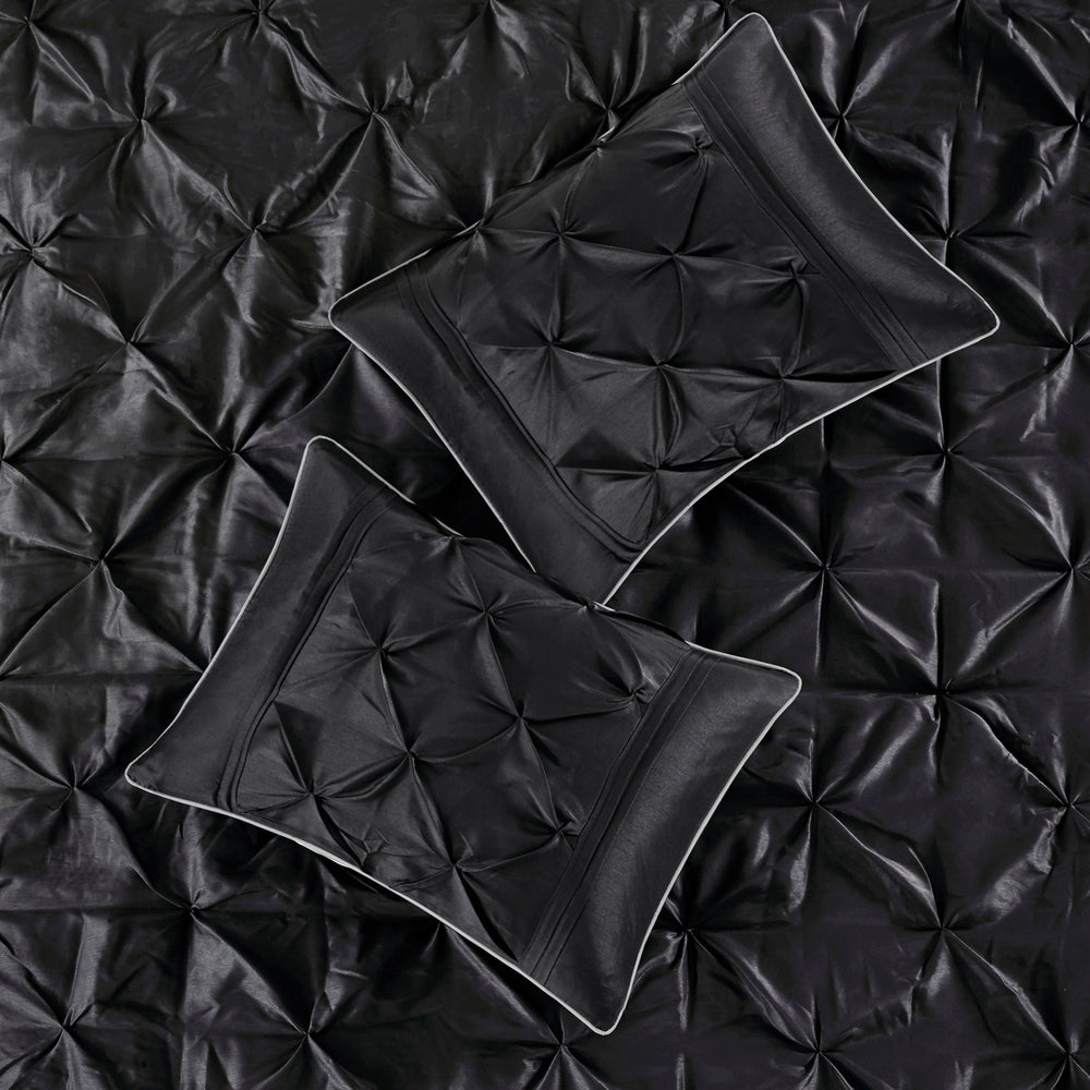 7 Piece Tufted Comforter Set Black Cal King Media 13