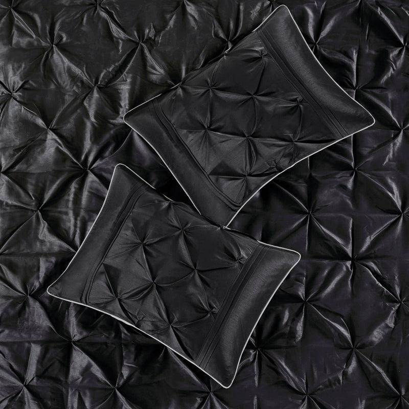 7 Piece Tufted Comforter Set Black Cal King
