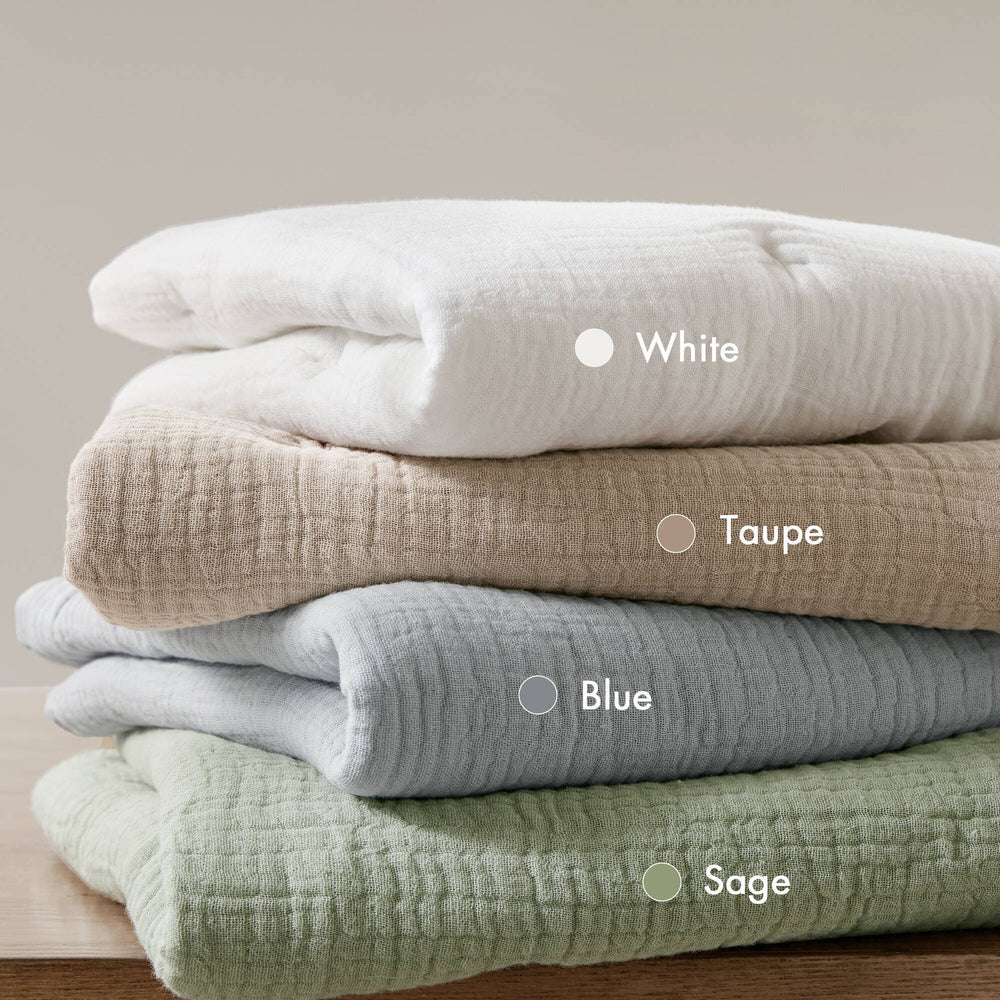 3-Piece Full/Queen Cotton  Embroidered Quilt Set,Sage Media 4