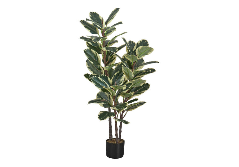 Artificial Plant, 47' Tall, Oak Tree, Indoor, Faux, Fake, Floor, Greenery, Potted, Real Touch, Decorative, Green Leaves, Black Pot
