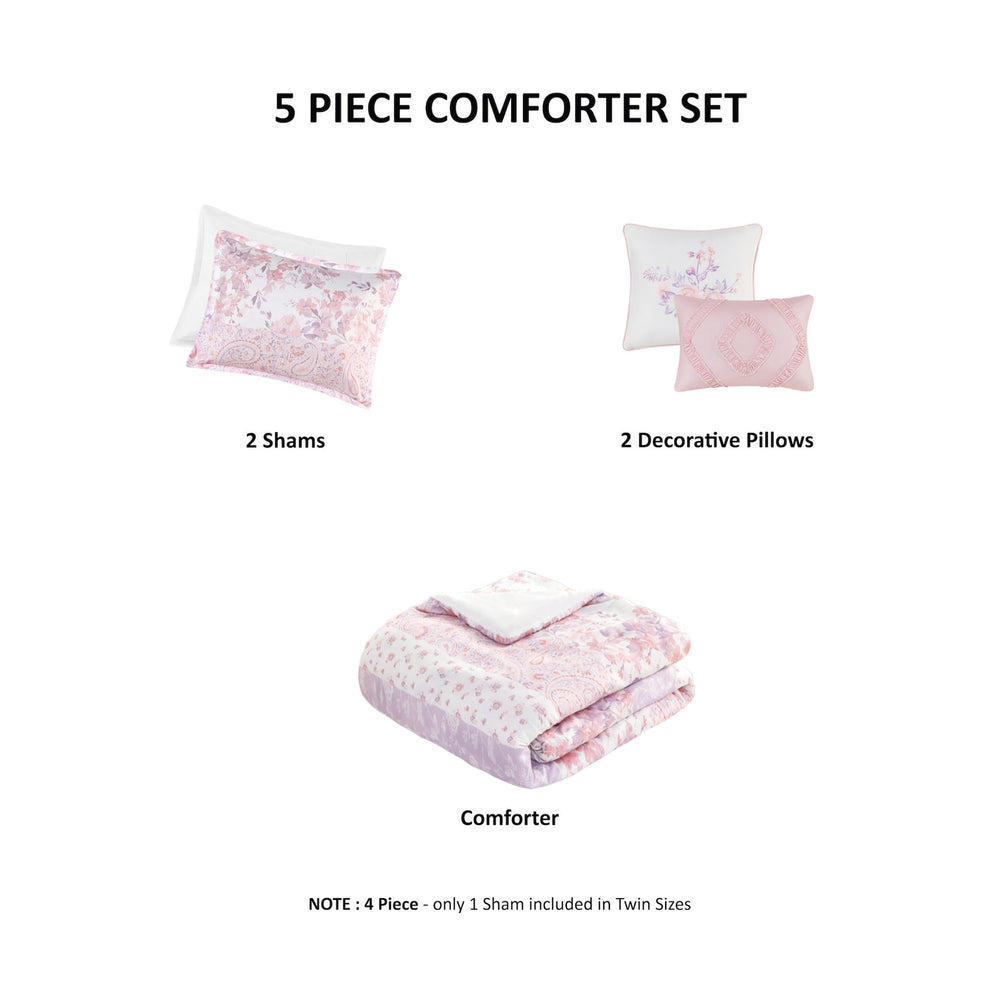 Floral Paisley Comforter Set Full/Queen Media 18