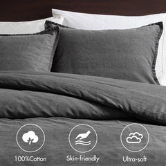 3PCS Twill Washed Duvet Set perspective
