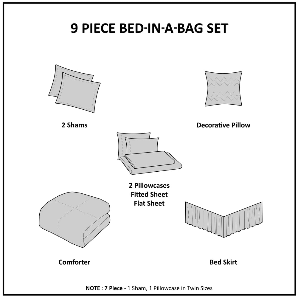 Full Boho Comforter Set with Bed Sheets Media 17