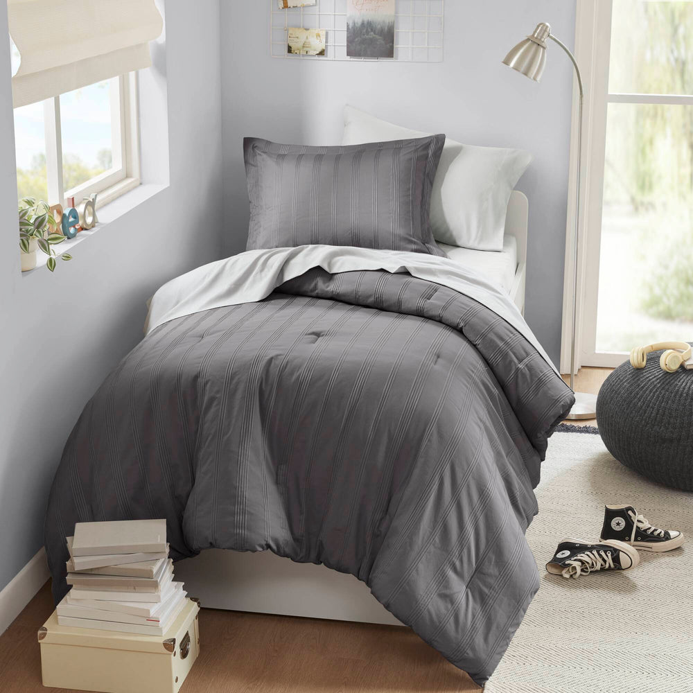 5-Piece Twin/Twin XL Woven Striped Comforter Set Media 13