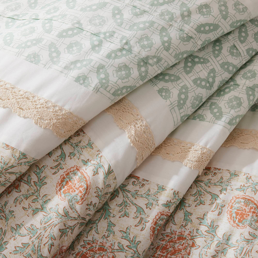 9 Piece Cotton Percale Comforter Set Coral King Media 6