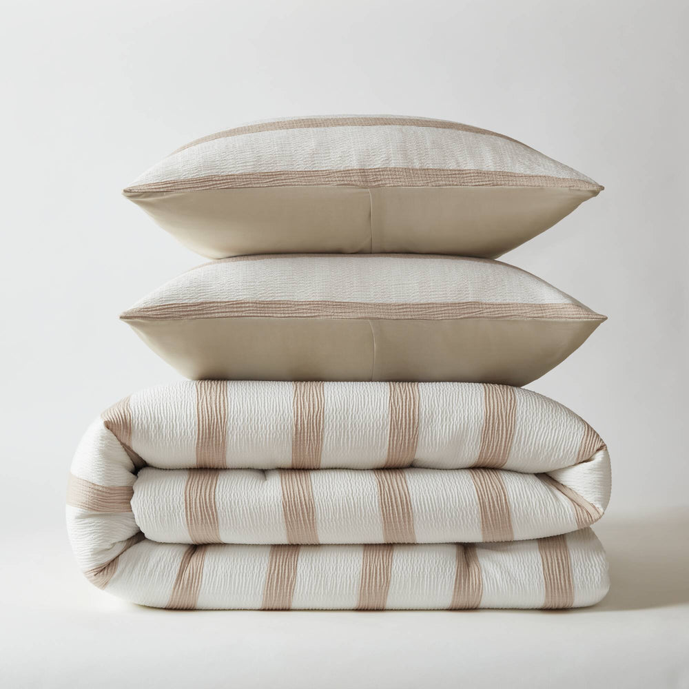 3-Piece Full/Queen Yarn-dyed striped comforter Media 11