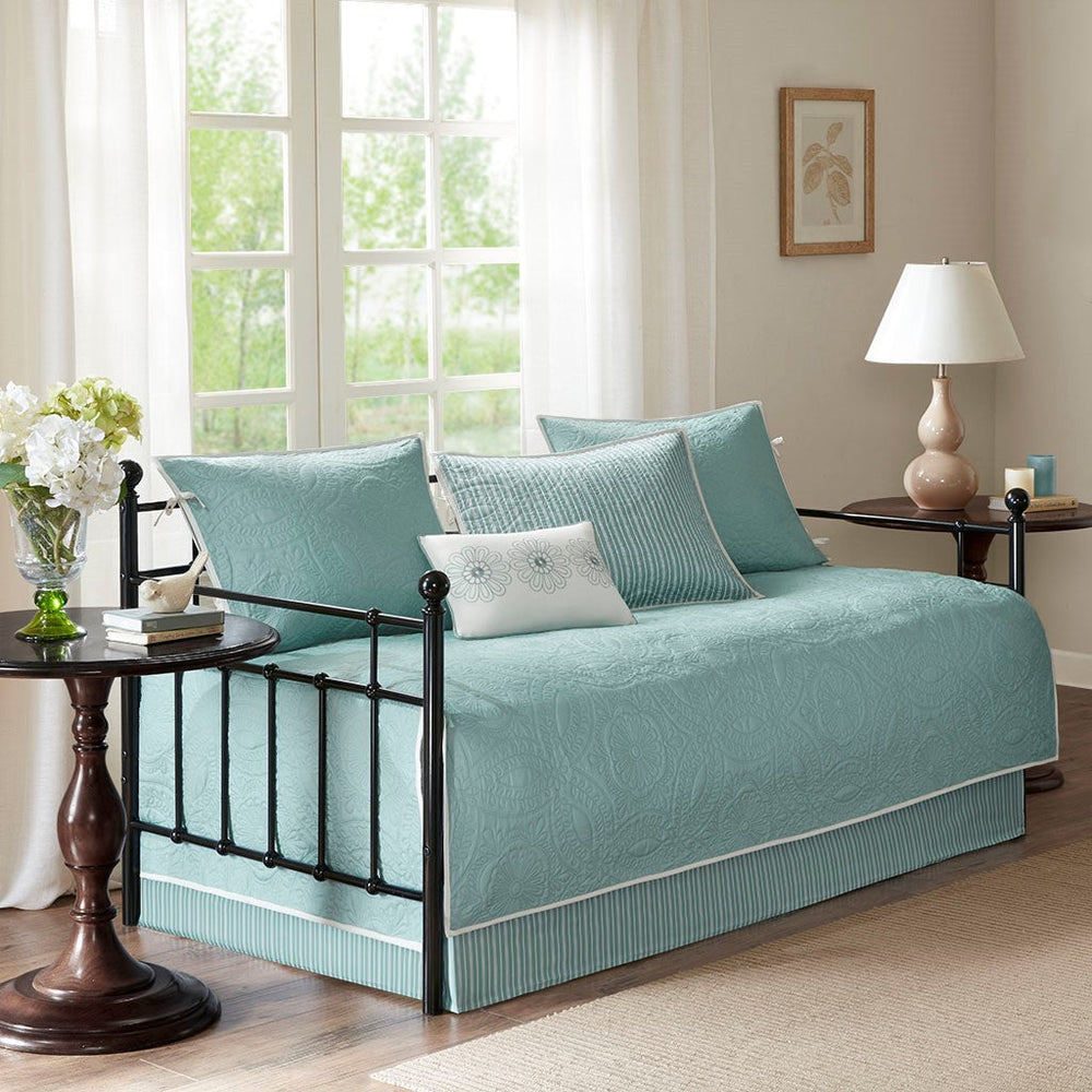 6 Piece Reversible Daybed Cover Set Blue Daybed Media 1