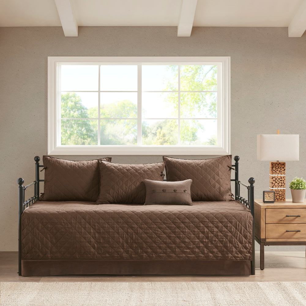 6 Piece Reversible Daybed Cover Set Brown Daybed Media 15