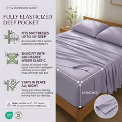 Bamboo Sheet Set Organic Bamboo & Oeko-Tex Certified Soft Sleep Comfort perspective