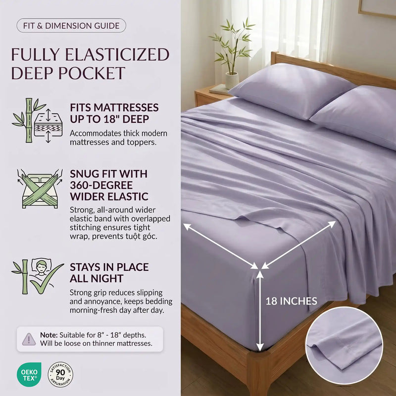 Bamboo Sheet Set Organic Bamboo & Oeko-Tex Certified Soft Sleep Comfort