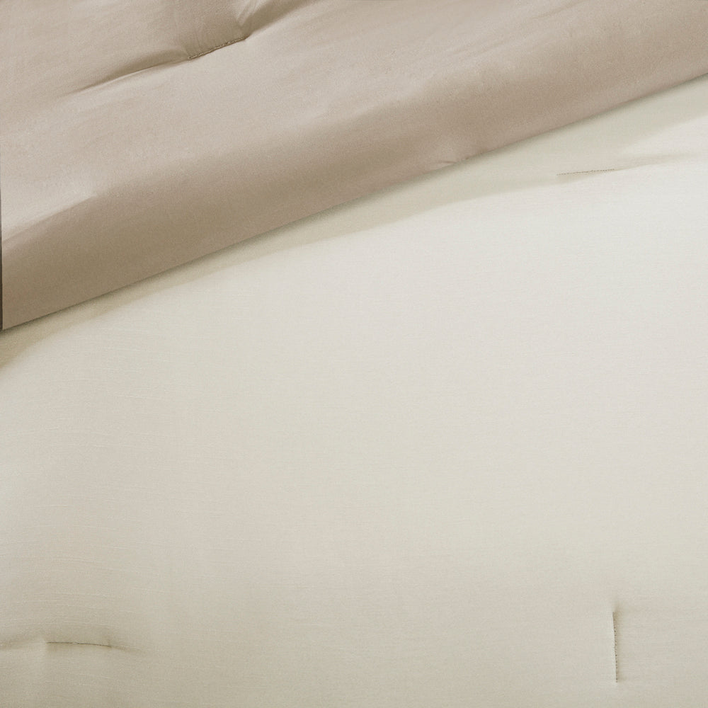 7 Piece Comforter Set Taupe/Brown Queen Media 5