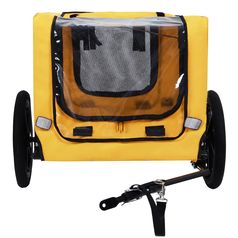 Pet Bike Trailer Dog Cart for Bicycle, Suitable for Small and Medium Pets, Easy Folding Cart Frame, Quick Release Wheel, Non-Slip Floor, Internal Leash Media 3