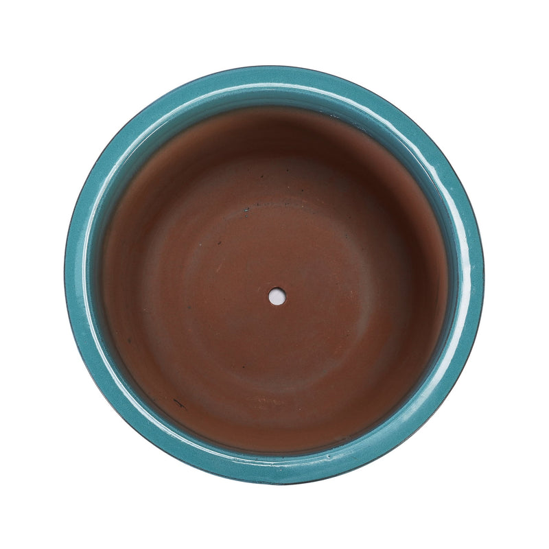Ceramic Flowerpot, Modern Planter for Patio, Garden, Windowsill - Cyan