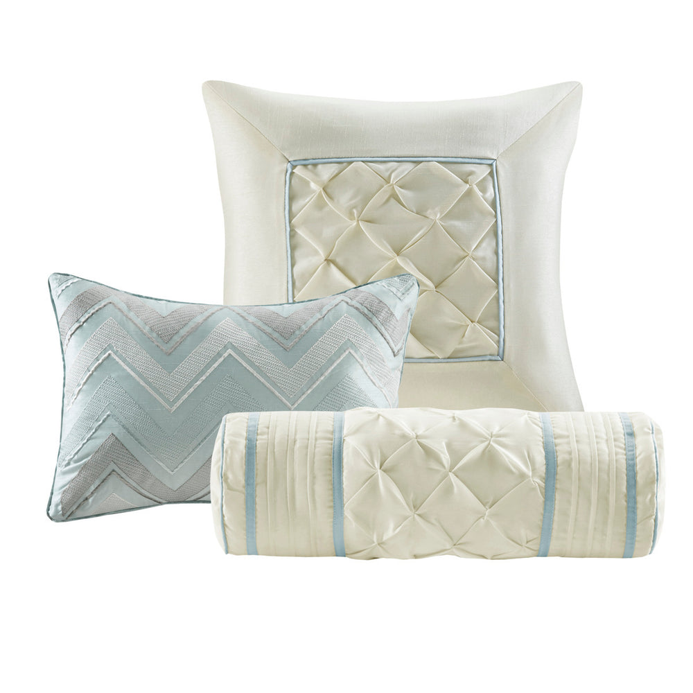 7 Piece Tufted Comforter Set Seafoam Cal King Media 12