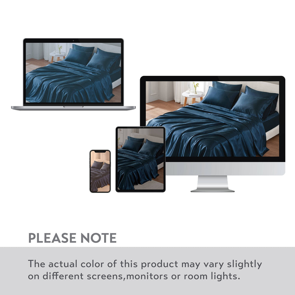 2 PCS Standard Luxury 2 PC Pillowcases Midnight Blue Media 5