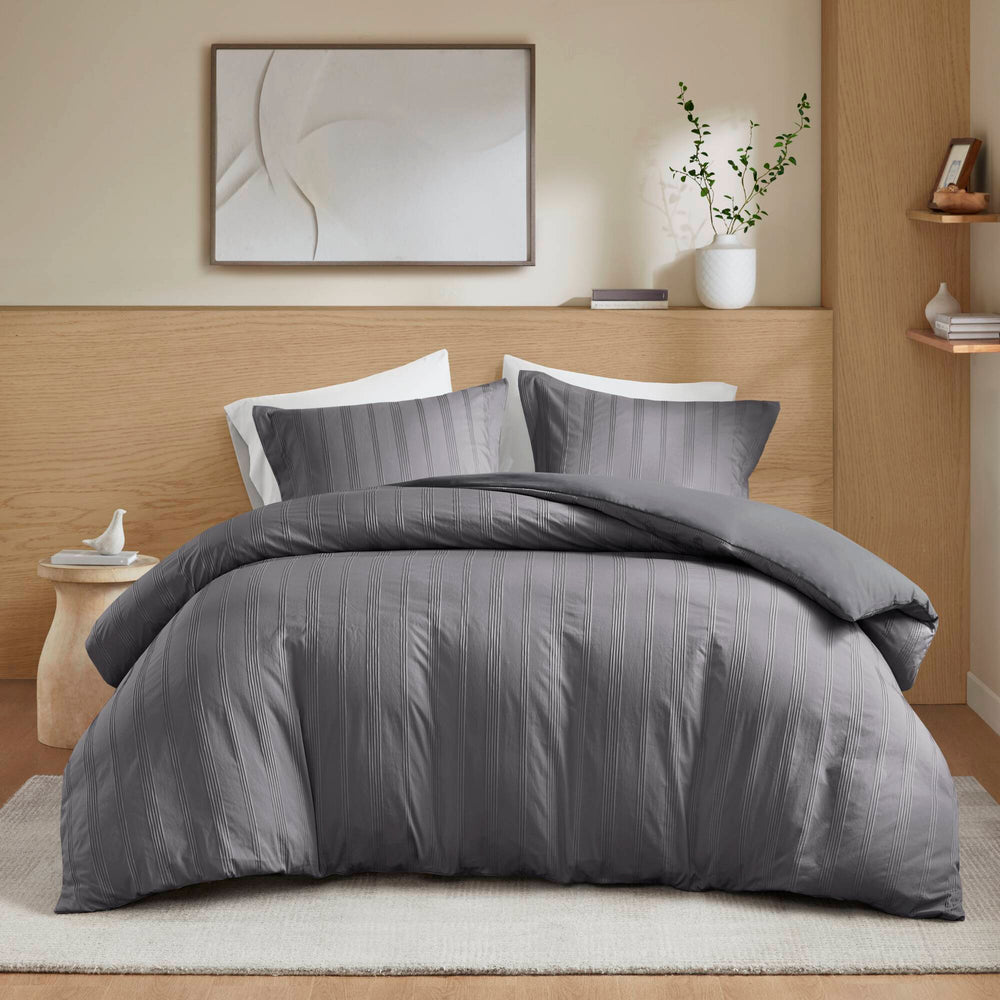 3-Piece Full Woven Striped Duvet Set Media 13