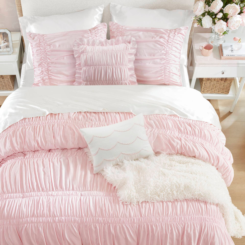 5 Pieces Full/Queen Comforter Set,Pink Media 18