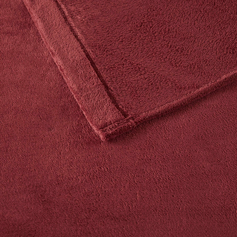 4 PCS Queen Micro Plush Sheet Set Burgundy