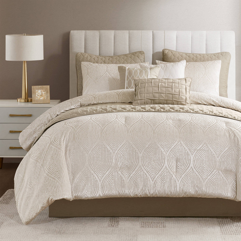 10- Piece Queen Jacquard Comforter Set Media 6