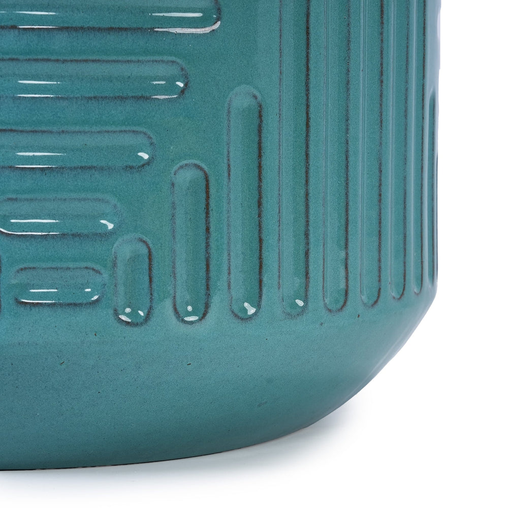 Ceramic Flowerpot, Modern Planter for Patio, Garden, Windowsill - Cyan Media 8