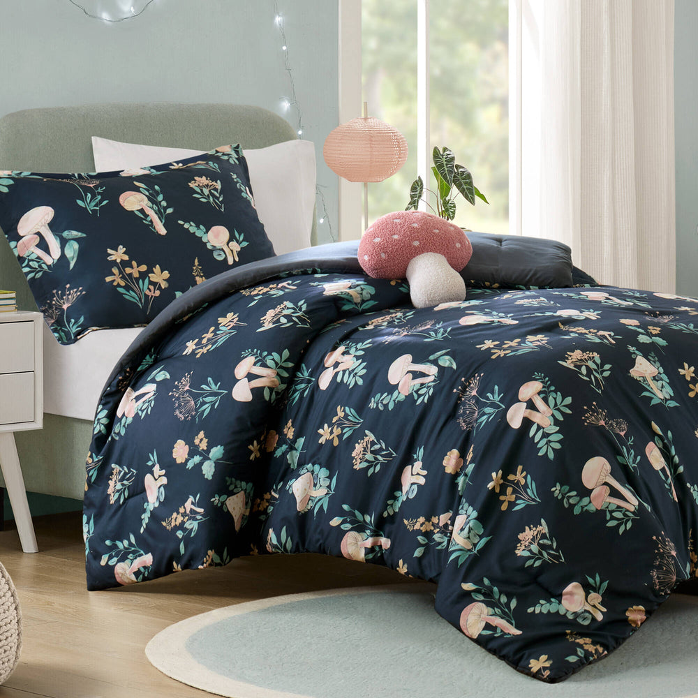 3- Piece Twin/Twin XL Mushroom Garden Comforter Set Media 3
