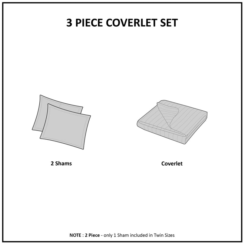 3 Piece Reversible Printed Quilt Set Black/Brown Full/Queen