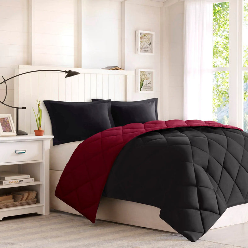 3M Scotchgard Diamond Quilting Reversible Down Alternative Comforter Set