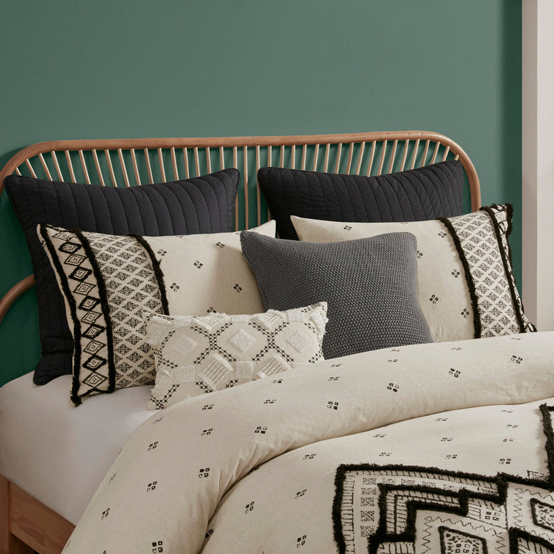 King/Cal King 3 Piece Flax and Cotton Blended Duvet Cover Set