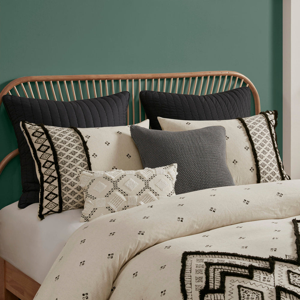 Full/Queen 3 Piece Flax and Cotton Blended Duvet Cover Set Media 11
