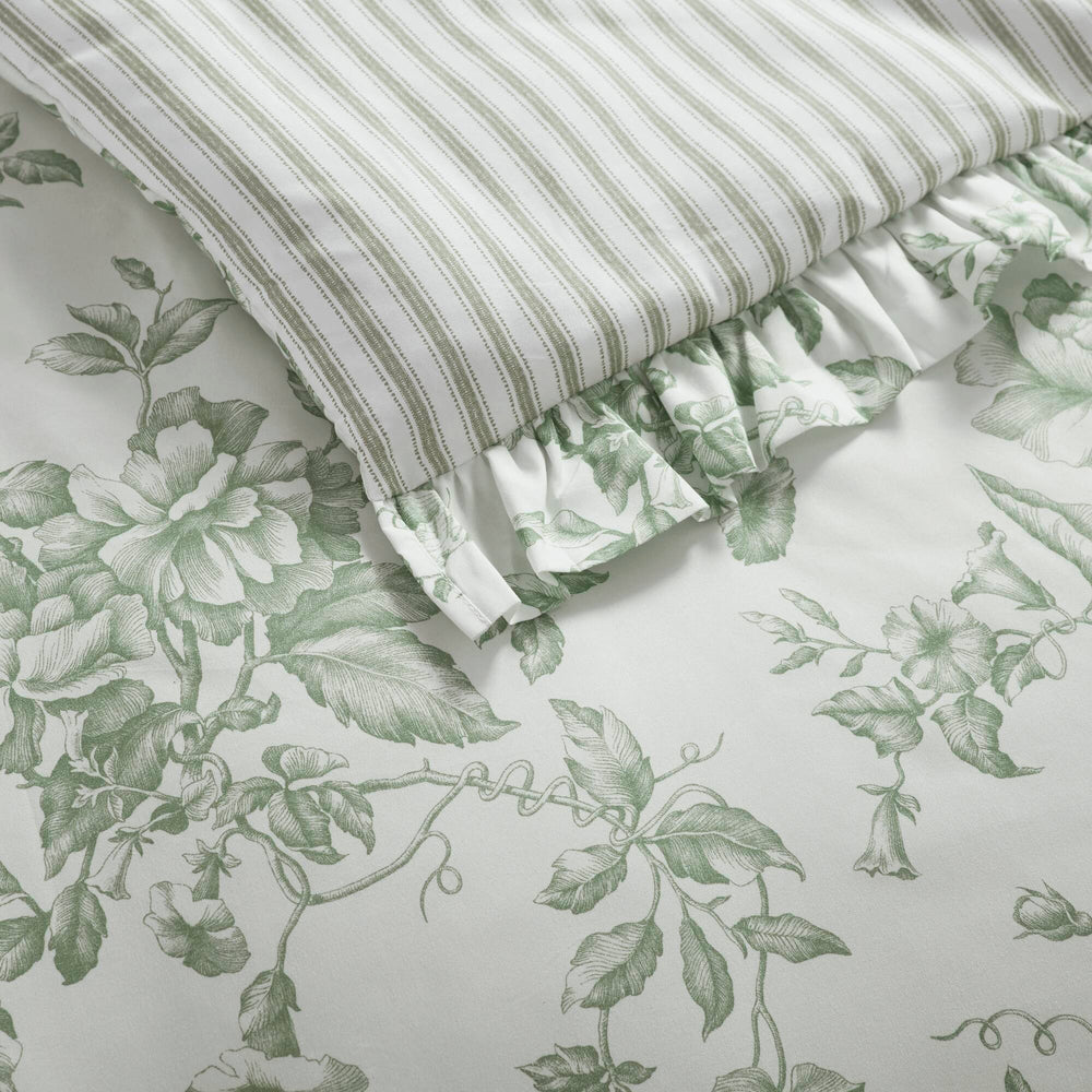 5 Pieces Full/Queen Comforter Set with Decorative Pillows,Green Media 11