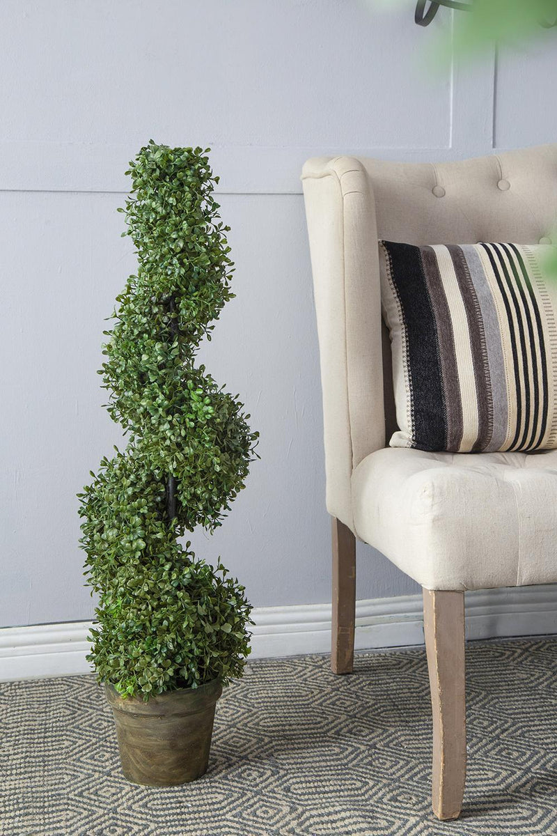 7.5x7.5x35' 3 Foot Tall Artificial Spiral Boxwood Tree