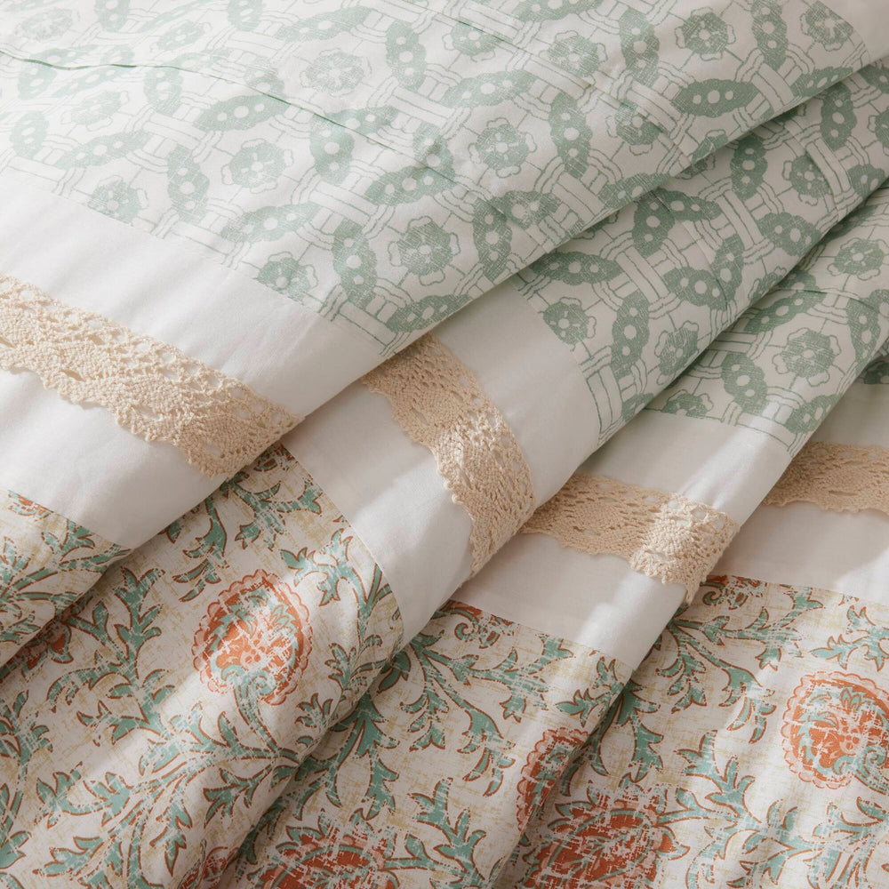 9 Piece Cotton Percale Comforter Set Coral Cal King Media 4